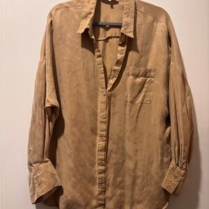 Tan Satin Blouse